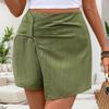 Temperament Commuter Muscle Sense Design Solid Color Green Culottes Summer Clothes Women 2025 Ladies Shorts