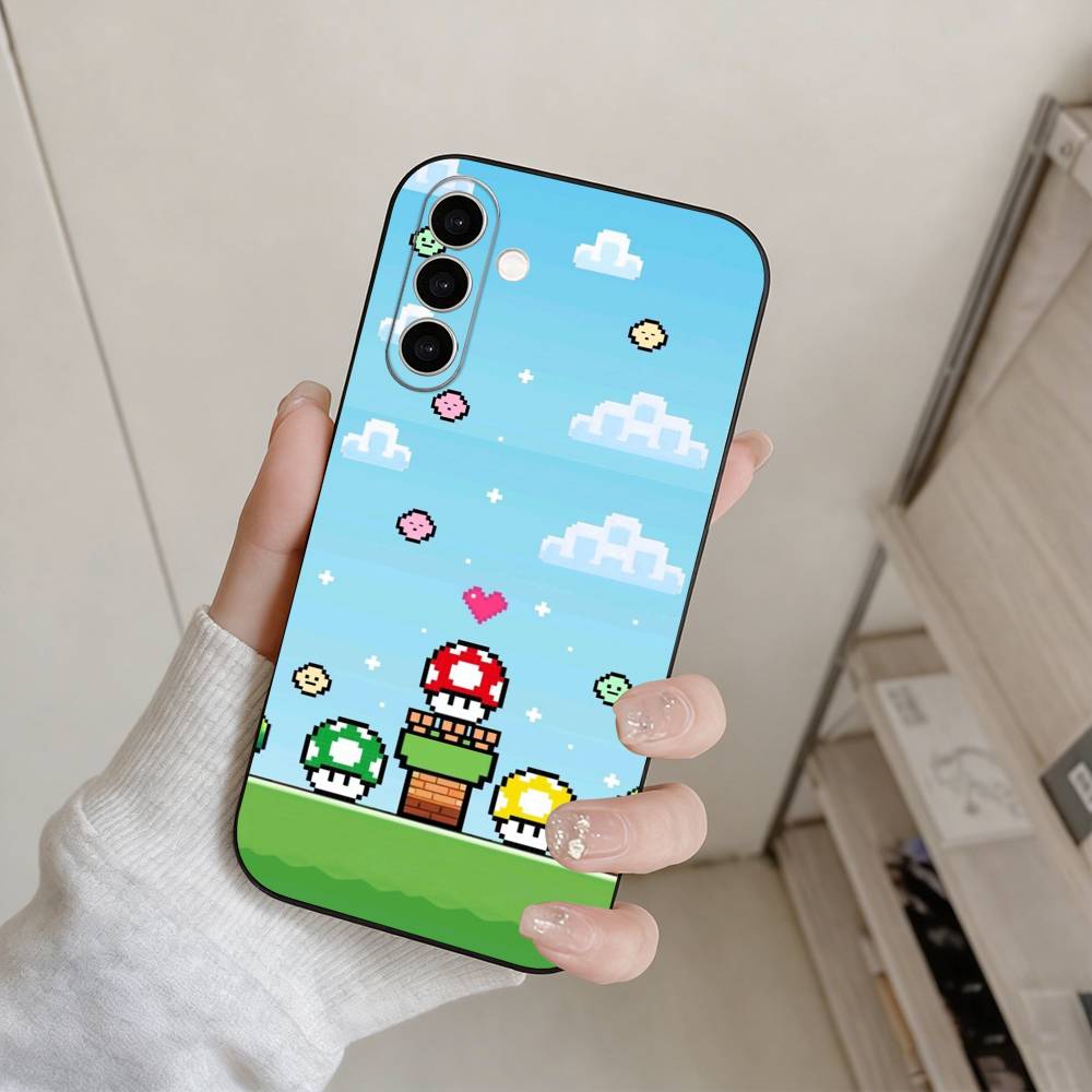 cartoon Super M-MarioS Bros Phone Case For Samsung Galaxy A73,A72,A71,A70,A53,A52,A51,Others Soft Black Cover