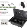 1 Set RV Shower Box Kit With Lock Boat Marine Camper Motorhome Bathroom Kit Accessories White Black