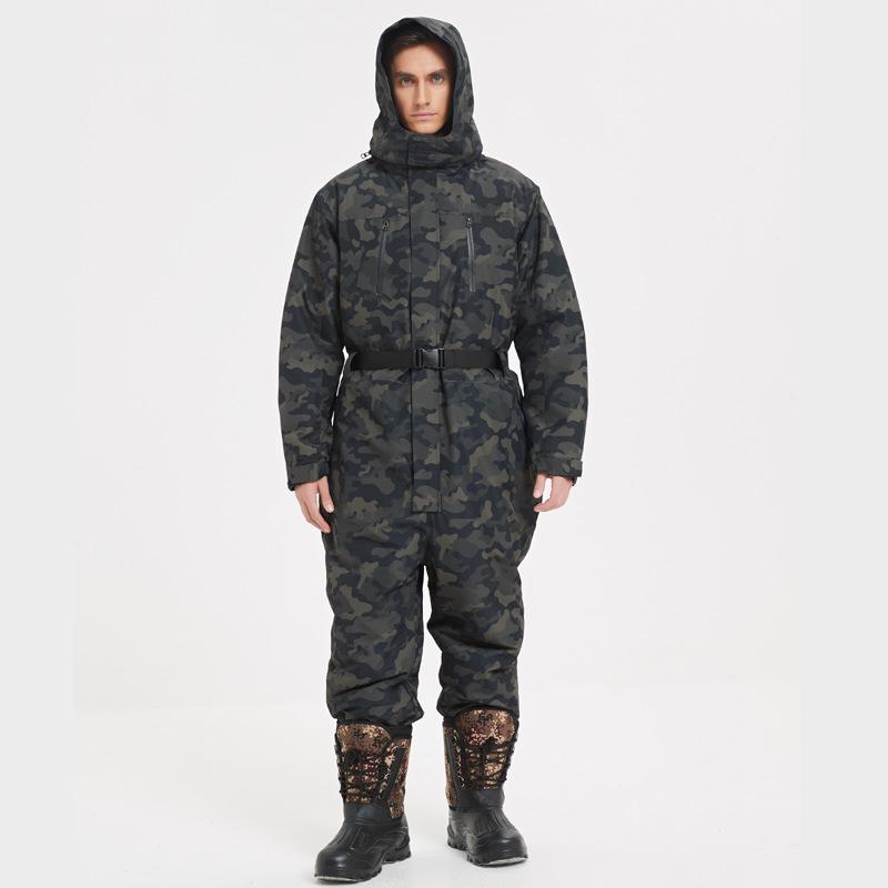 Утепленный водонепроницаемый пуховый комбинезон для зимней рыбалки и защиты от льда