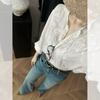 Французская тяжелая промышленность Белая вышитая рубашка-куртка со средним рукавом Уникальный и красивый топ-рубашка для женщин Ранняя весна Важные случаи