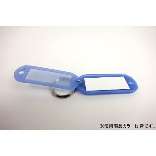 KOKUYO Keychain Type Name Tag for Double-sided Display, Large Pack of 10, Light Blue Nuff-210LBX10