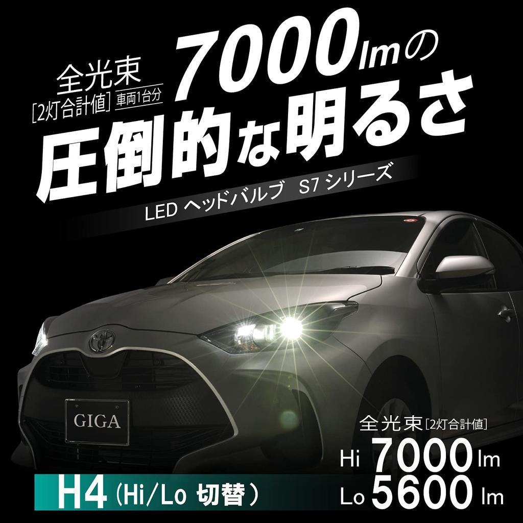 Carmate GIGA Автомобильная светодиодная фара S7 Серии 5000K Совместима для техосмотра/Естественный белый свет H4BW555