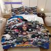 Three-piece Naruto anime print bedding set, including one duvet cover and one pair of pillowcases (filling not included).
