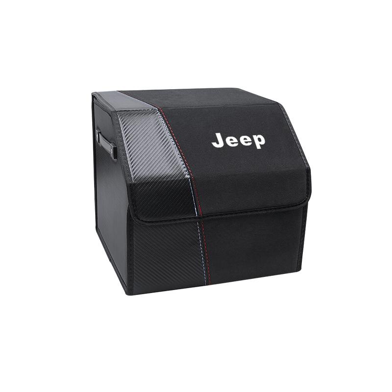 Car Suede Trunk Organizer Large Capacity Foldable Storage Box For Jeep Renegade Wagoneer Avenger Recon Wrangler JK Gladiator ALS1