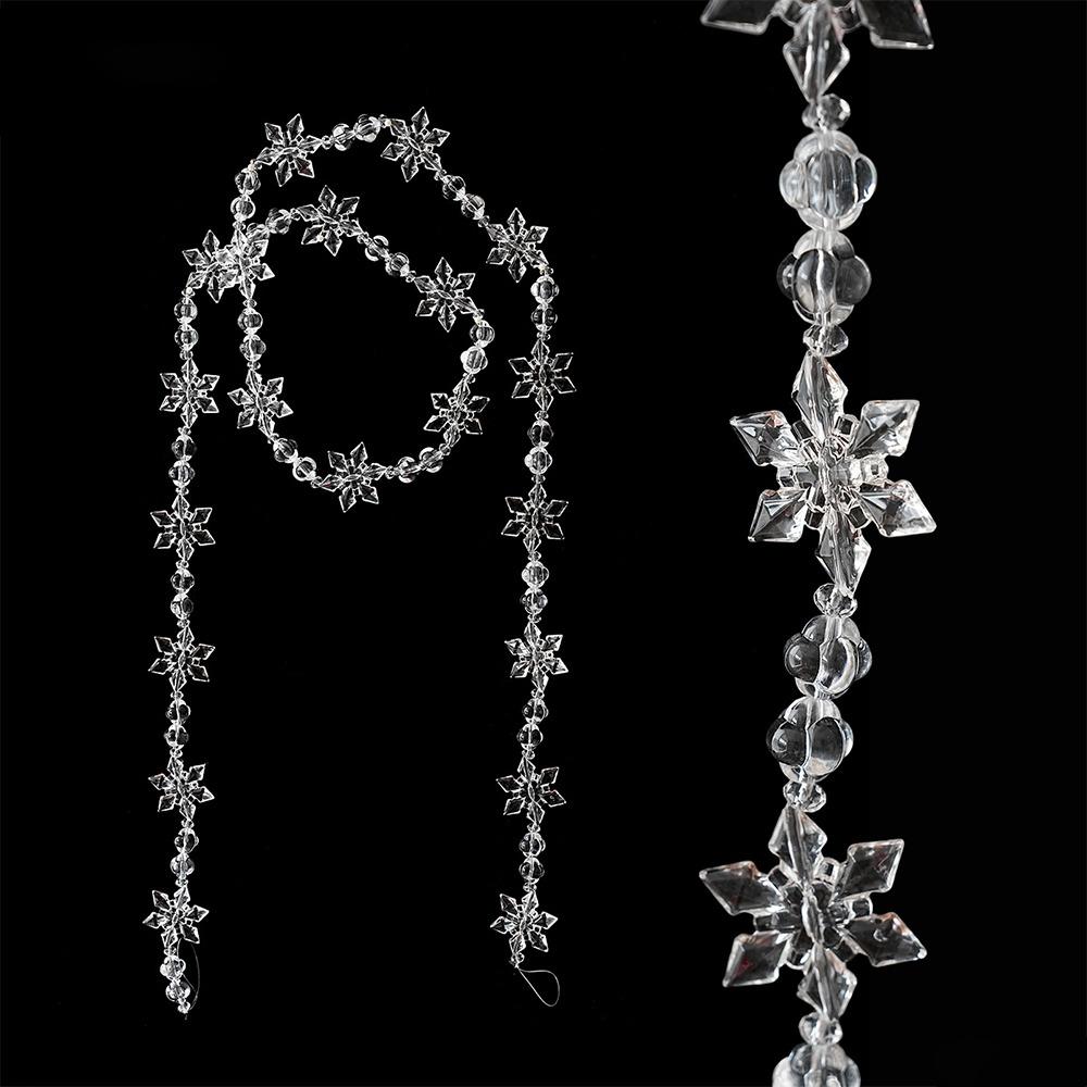 Clear Christmas Acrylic Bead Garland Faux Pearl Glitter Christmas Branches Xmas Tree