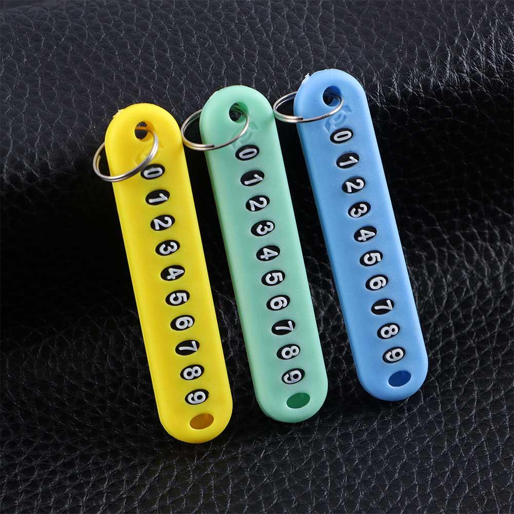 Parking Portable Key Pendant Phone Number Key Ring Anti-lost Key Chain Phone Number Plate Card