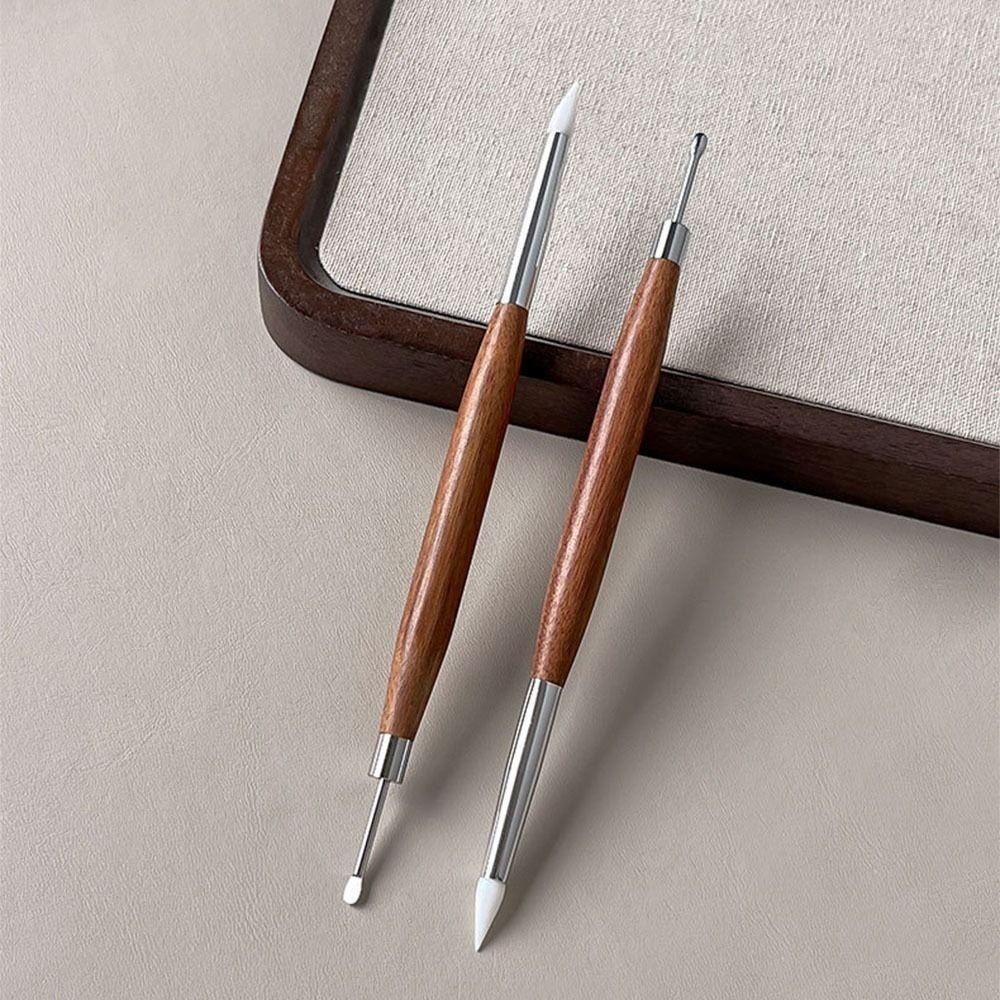 Nail Dotting Pen Nail Embossing Painting Pen Double Headed Silicone Carving Pen DIY Manicure
