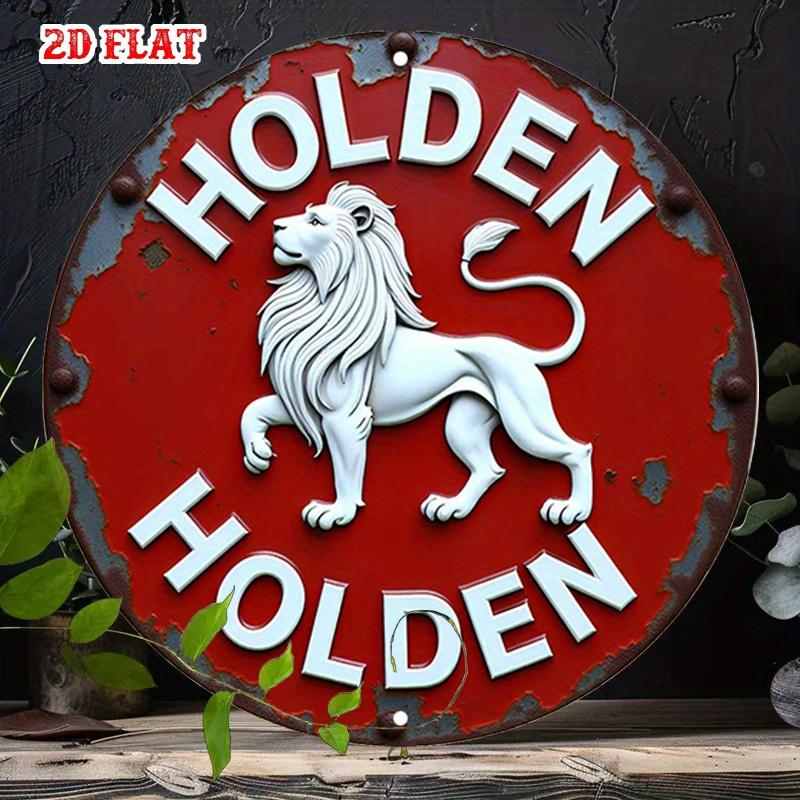 Vintage Holden Lion D Flat Round Metal Sign cm Aluminum Wall Decor for Home Garage Cafe