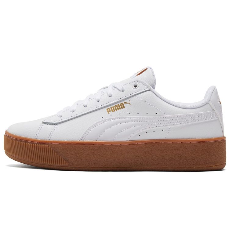 Puma Vikky Platform Anti-Friction Durable Lightweight Low-Top Sneakers Women Sneakers White 384643-03