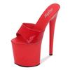 Women's Summer 20cm Super High Stiletto Heels - Patent Leather Sexy Waterproof Platform Slippers