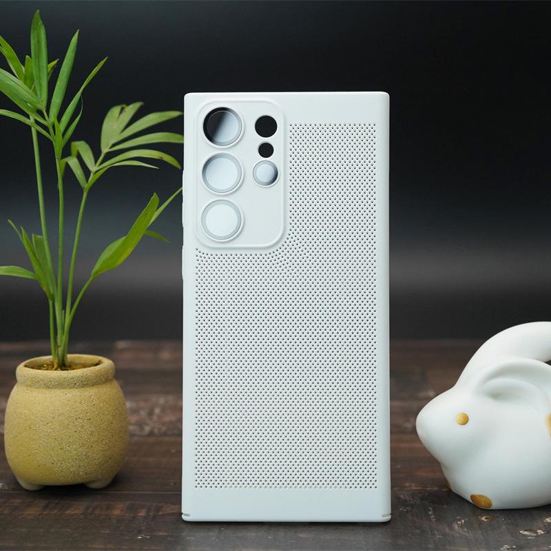 New Stylish Ultra Thin A54 Cooling Mesh Shell Samsung S24ultra Mobile Phone Case Suitable for S23 Lens Film Full Inclusive PC