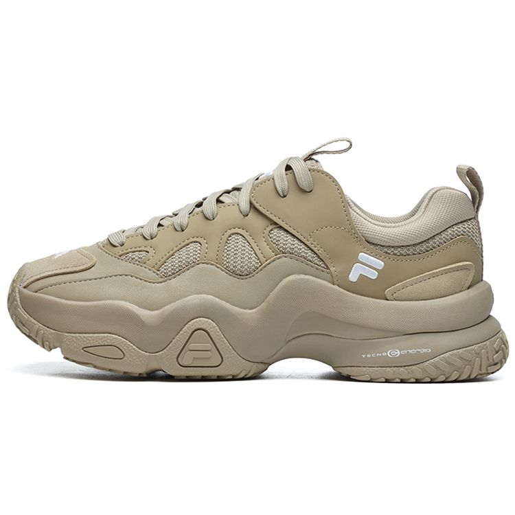 Fila Fusion Scud Искусственная кожа Ткань Мода Низкие Кроссовки в стиле «папа» Мужские кроссовки Песочный T12M219201FSF