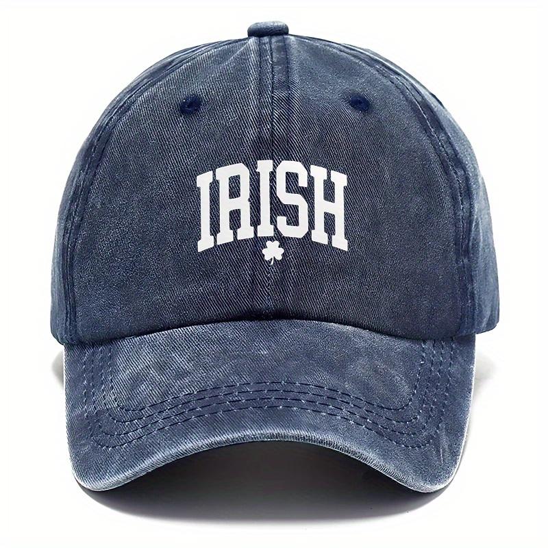 pc Unisex Retro Washed Baseball Cap with IRISH Clover Design  Adjustable Button Mixed Colors Stylish Style for Outdoor Spo