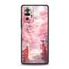 Розовый чехол для телефона с цветами вишни на весну для Xiaomi Redmi Note 14 13 5G 10 11 12 Pro Plus 4G 14C 13C 12C 10C Черный чехол