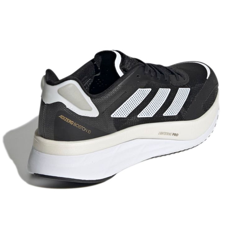 adidas Adizero Boston 10 Black White Женские кроссовки Core-Black Cloud-White Gold-Metallic H67515