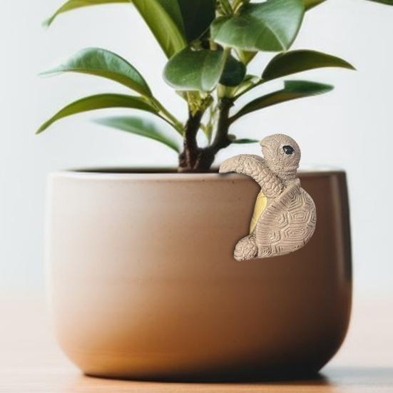 Sea Turtle Planter Hanger Resin Climbing Turtle Flower Pot Sculpture Hanging Turtle Statue for Succulents Herbs Flowers Planter Edge Decor