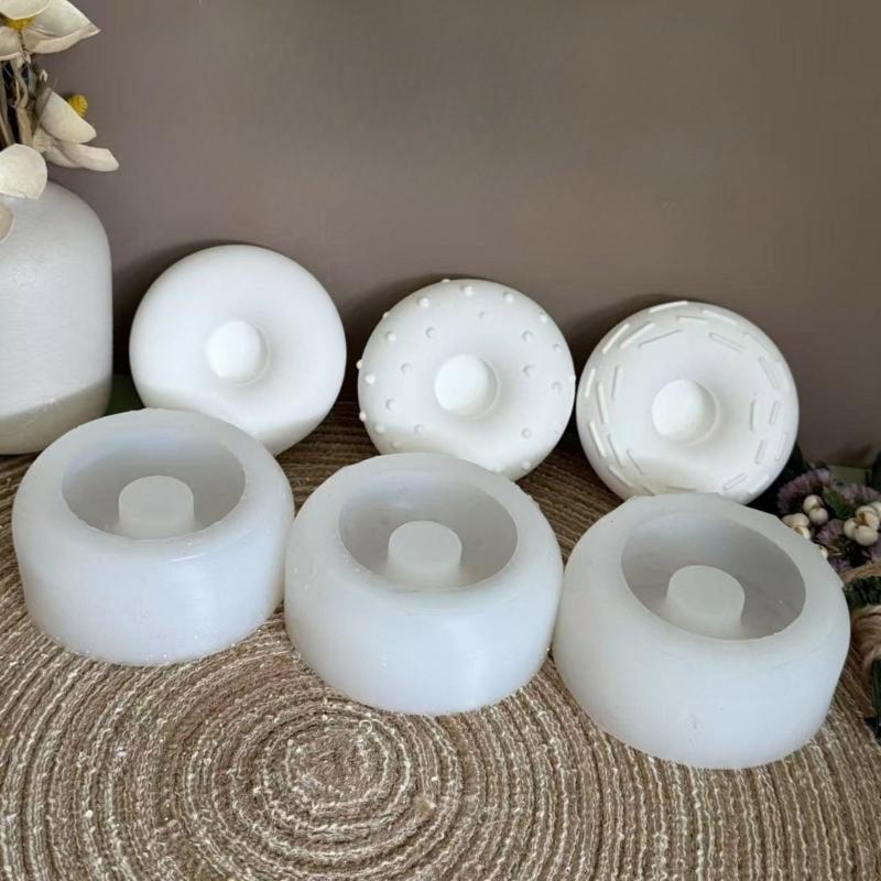 Гибкая Прочная Силиконовая Круглая Форма для Подсвечника для DIY Ремесленных Изделий Ручной Работы и Проектов для Литья из Смолы