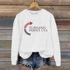 Ladies Fashion Casual Long Sleeve Printed Round Neck  Pullover Top