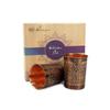 Pure Copper Glasses Gift Box Set of 2 | Hand Made Antique Finish Embosed Tumbler | Glass for Drinking with AYURVEDA Health Benefits
