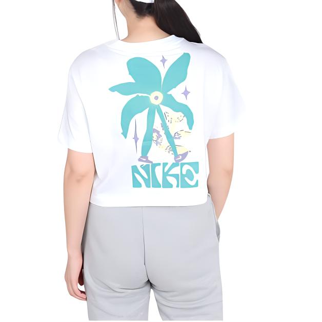Nike Sportswear Women's Floral Embroidered Crewneck T-Shirt White FV4231-100