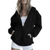 Solid Color Women's Hoodie Coat, Loose Fit & Soft Comfortable, Ideal for Casual Outing