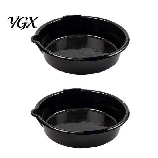 Precise Volume Measurement Pan Engine Oil Drain 7-Quart Black Plastic Change Pan, Waste Catch Basin, Car Tray, Auto Repair Receiver Coolant