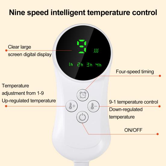 Электрическая грелка с автоматическим выключением, розетка США, регулируемые кнопки, подогрев плеч, шеи, спины, 9 скоростей, регулировка температуры, управление одной кнопкой, грелка