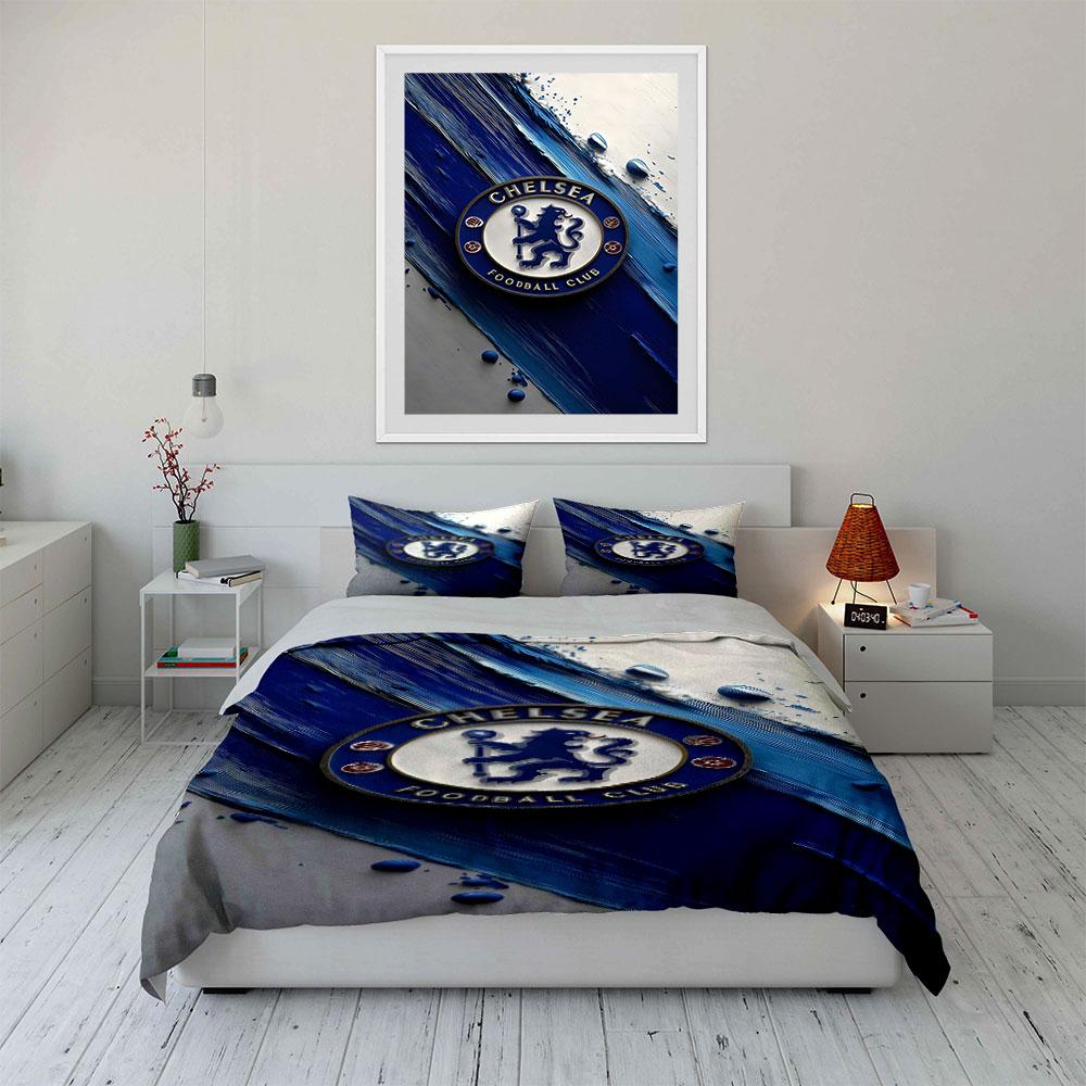 Chelsea FC logo pattern. Bedding sets Duvet cover sets Duvet covers Pillowcases(1* Duvet Cover 2* Pillowcases without duvet insert)