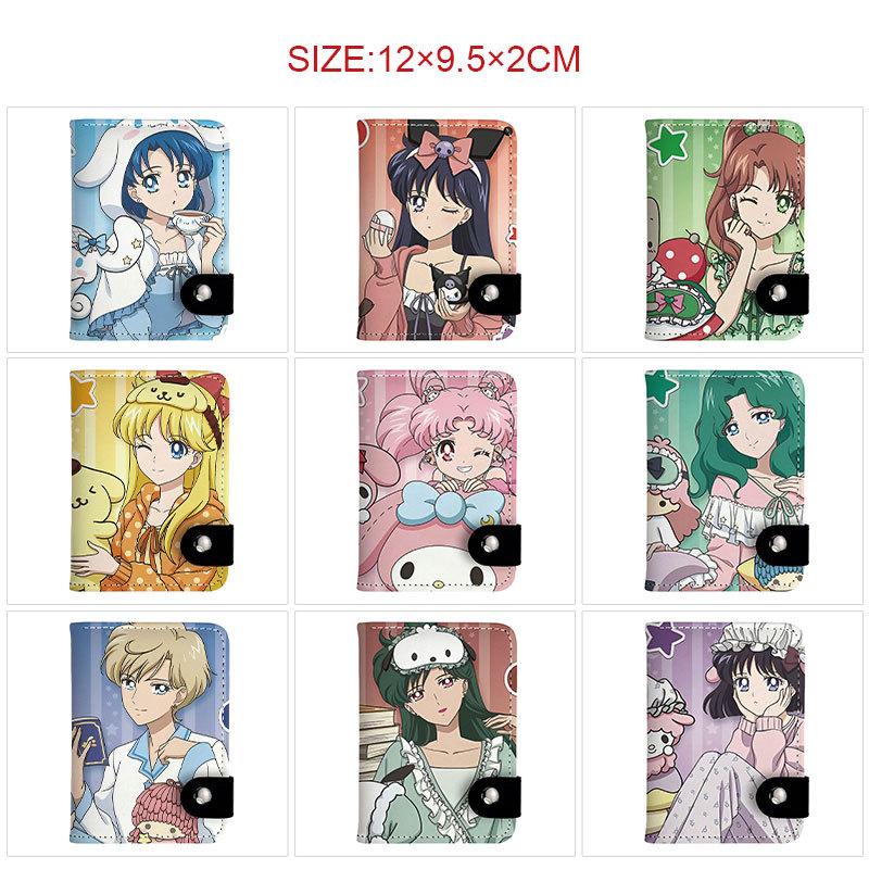 Sailor Moon Anime Print Vertical Snap Wallet Luna Colorful Pocket Card Holder Mini Coin Purse 1pcs