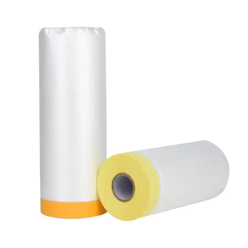 PE Waterproof Pre-Taped Stretch Masking Film Customizable Width (12-72mm) 50m Length OEM Available