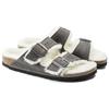 Birkenstock Arizona Shearling Waxy Leather Oiled 'Iron' 1021067