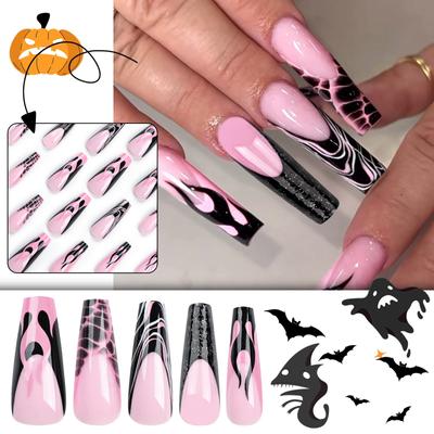 Женская мода французский узор пламени Hottie носимые ногти (Клей 2мл)