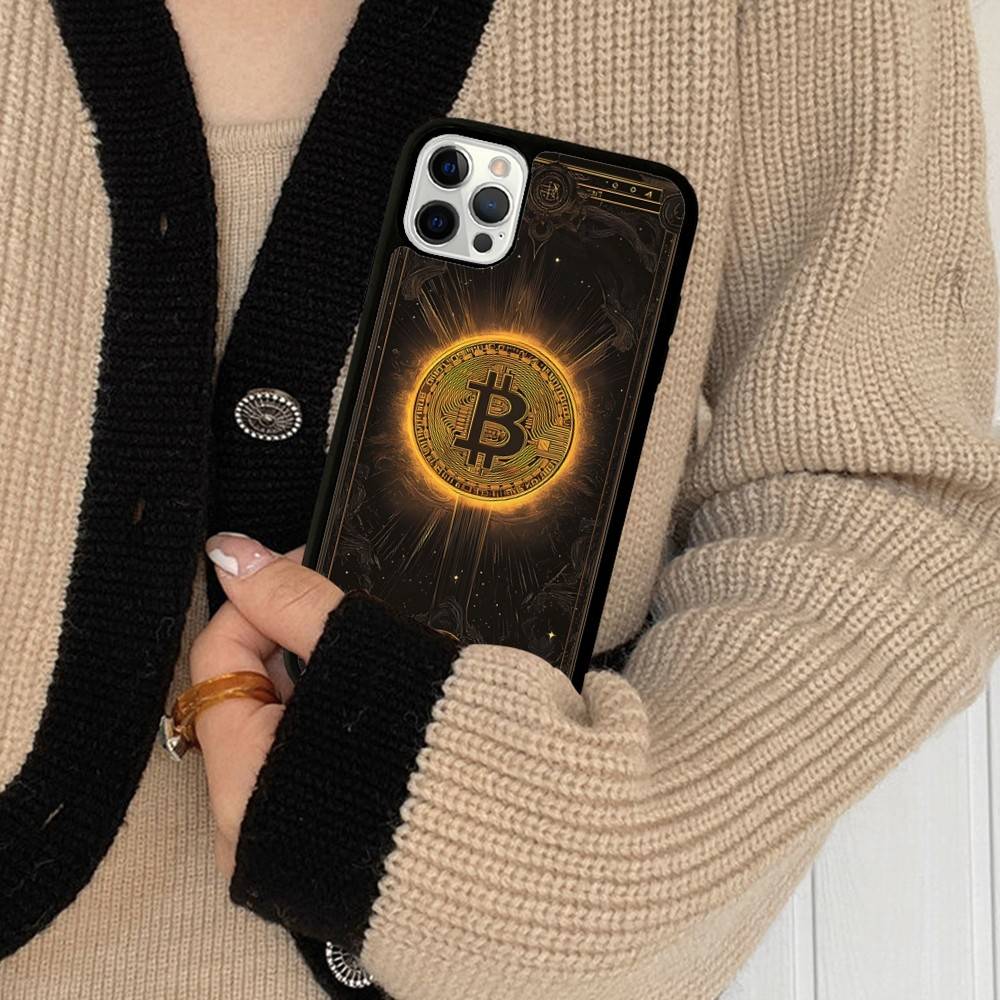 B-Bitcoin Для iPhone 17 16 15 14 13 12 11 Mini Pro Max Plus PC+TPU Задняя крышка телефона