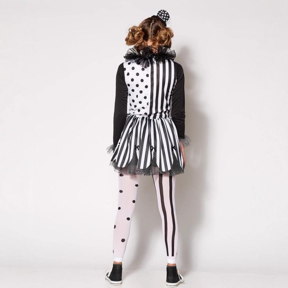 Хэллоуин Черно-белое платье принцессы-клоуна: Костюм конферансье для сценического выступления