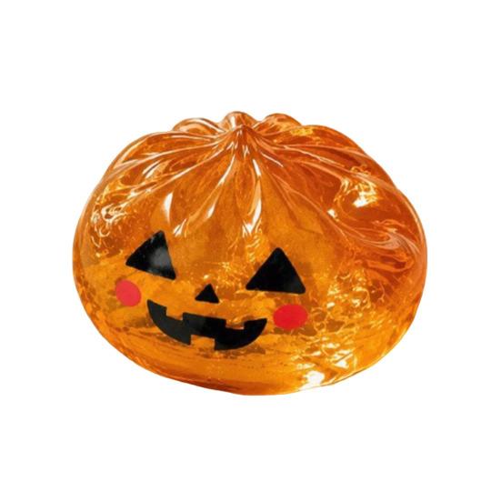 Cute Skull And Pumpkin Toys Halloween Glitter Squeeze Stress Ball, TPR Slow Rising Fidget Toy, Ball Ghost Eyeball Dumpling Decompression Gift for Kids