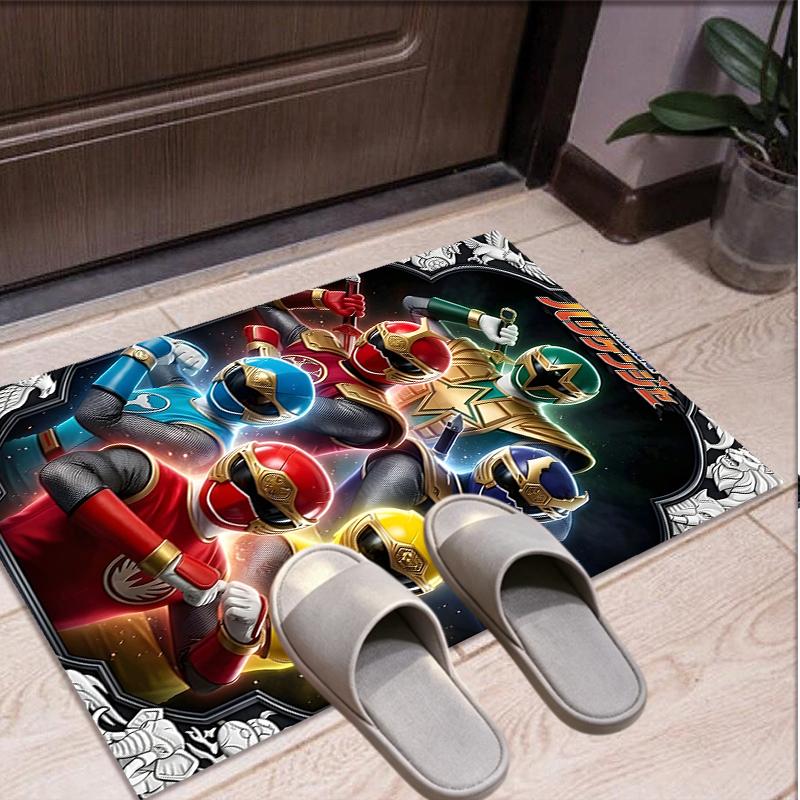 Mighty Morphin Power Rangers Pattern Rug, Indoor/Outdoor Mat, for Picnic, Gameroom, Bedroom, Office, Living Room, Home Decor Carpet, Birthday Gift