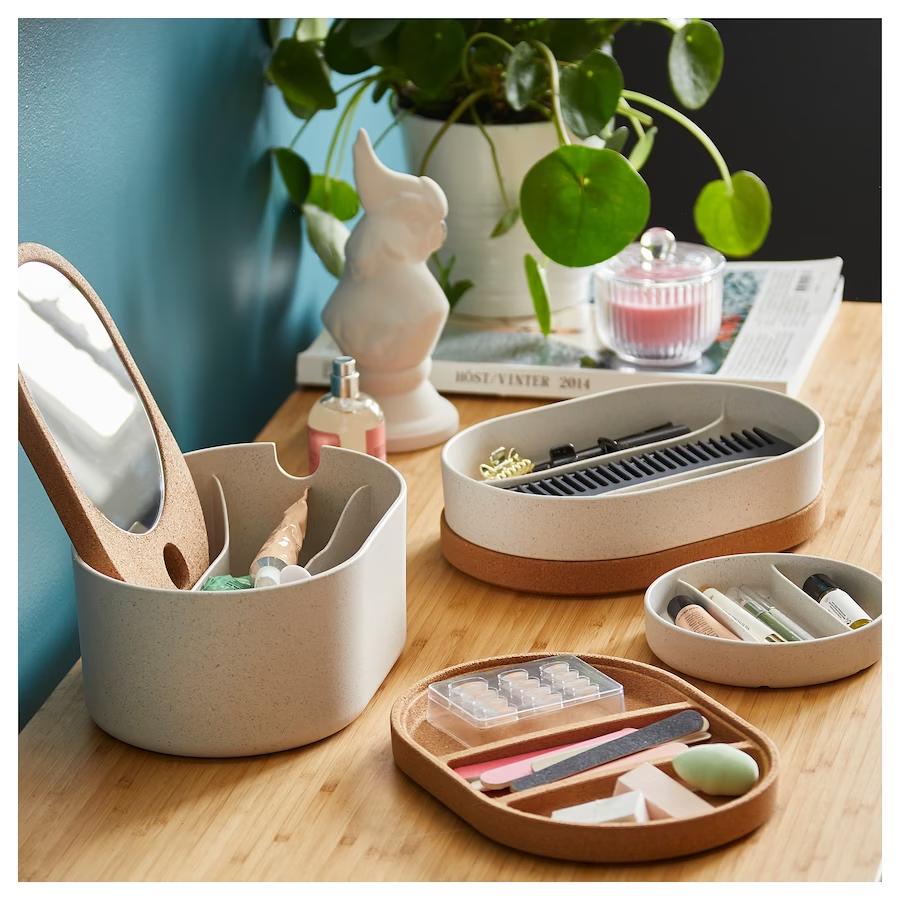 Универсальный ящик для хранения Ikea с зеркальной крышкой САКСБОРГА
