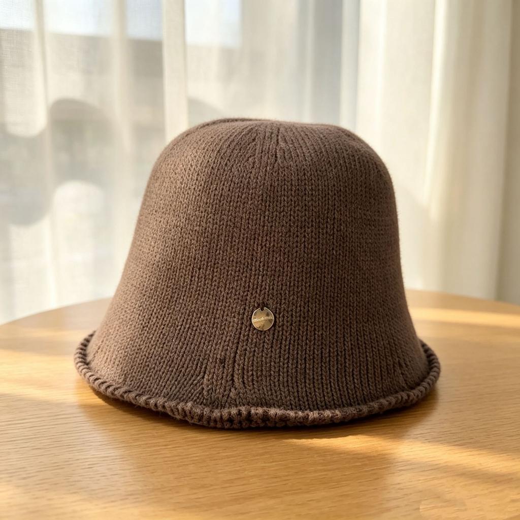 High sense knitted bucket hat women's autumn and winter fashion versatile thermal basin hat shows small face versatile fashion wool hat women