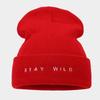 Autumn and Winter New Large Board Knitted Hat Men's Trendy Personality Retro Cold Hat Women's Fashion Letter Embroidery Simple Stacking Hat