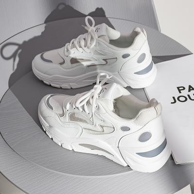 Весна и Осень Папины Кроссовки Студентки Низкий верх Толстая подошва Универсальные Повседневные Кроссовки для Бега