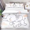 Boys Cartoon Elephant Duvet Cover Lovely Animal Theme Bedding Set Full For Girls Boys Kawaii Room Decor Microfiber Quilt Cover