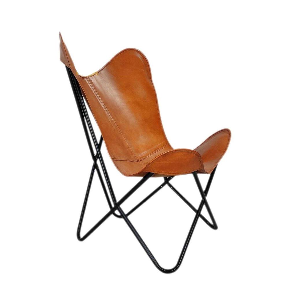 Новое кресло, кожаное кресло-бабочка для домашнего декора, кожаное кресло для отдыха.