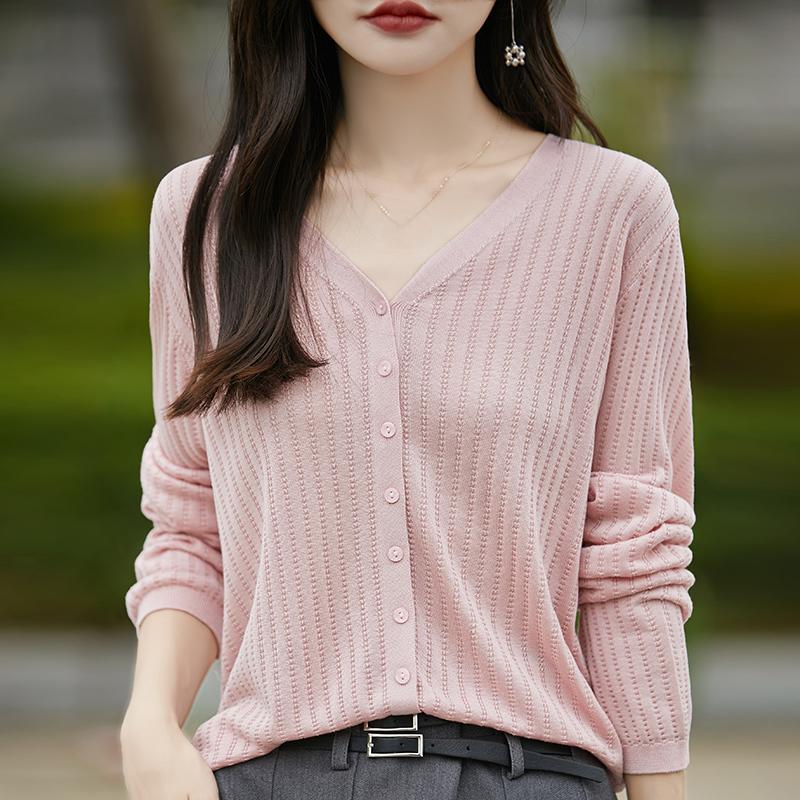 Женский легкий кардиган из 50% шерсти и 50% шелка Mulberry — универсальный трикотаж на все 4 сезона для комфорта и стиля в любое время года