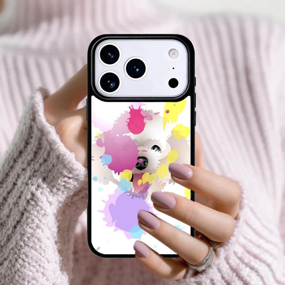 Чехол для телефона с рисунком мультяшных пуделей для Apple iPhone 17 Air 16E 15 14 Plus 13 12 11 Pro Max Mini Funda Чехол