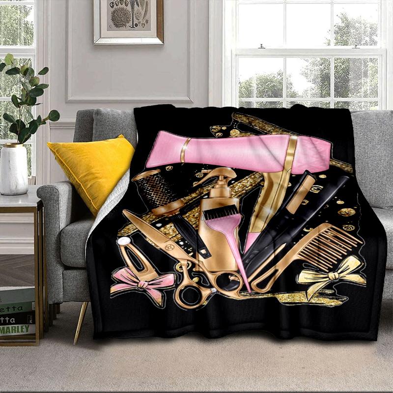 Hair Styling Essentials Blanket Flannel Blanket for Bed, Sofa, Camping, Hiking, Picnic Essentials, Gift for Family Fan Gifts