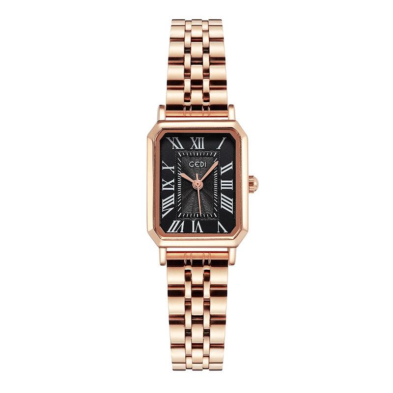 French Style Women'S Watch Simple Retro Square Stainless Steel Watch Quartz Steel Belt Women'S Watch