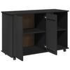Mobile Cabinet in Black 100 x 39 x 65.5 cm Solid Pine Wood