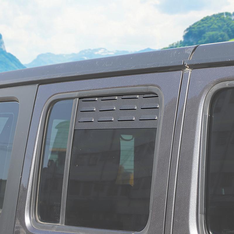 For Jeep Wrangler JL 2018 Up Car Rear Window Vent Louver Sun Shield Panel Cover Decoration Aluminum Alloy