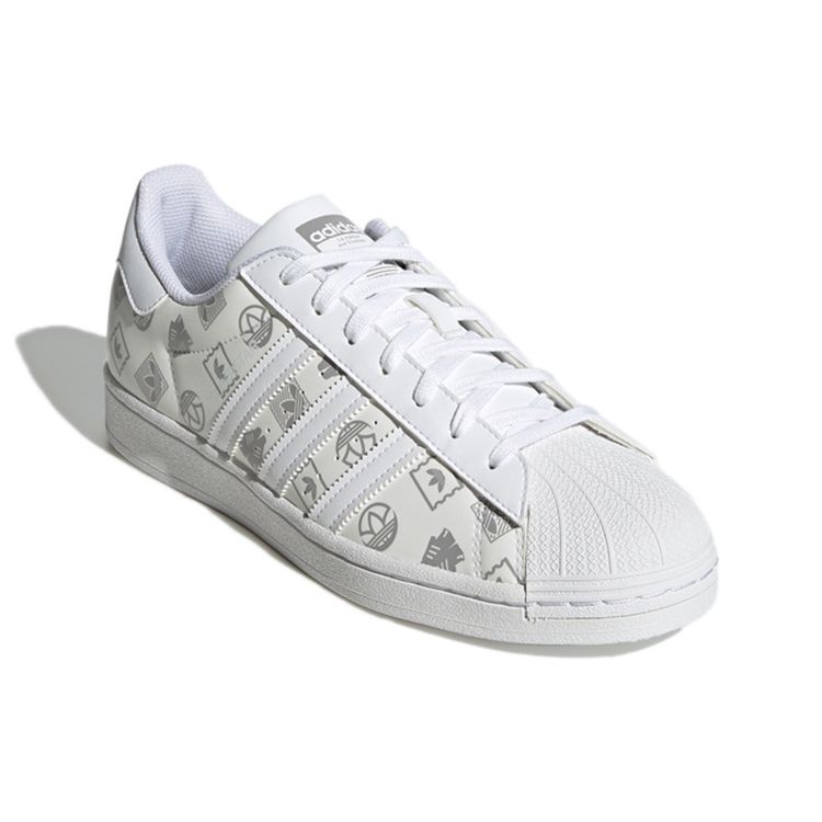 adidas Оригинальные кроссовки Superstar с низким верхом, унисекс, белые, GX8413